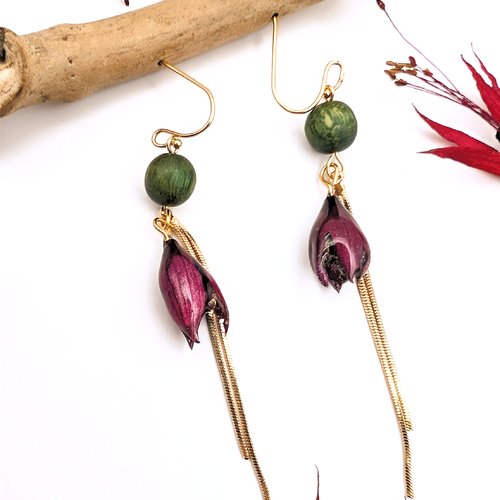 Boucles d'oreilles "fuchsia" (modèle 8)