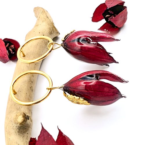 Boucles d'oreilles "fuchsia" (modèle 10)