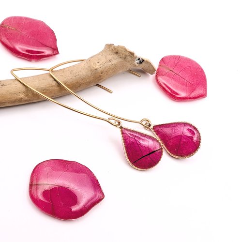 Boucles d'oreilles "goutte de bougainvillier".