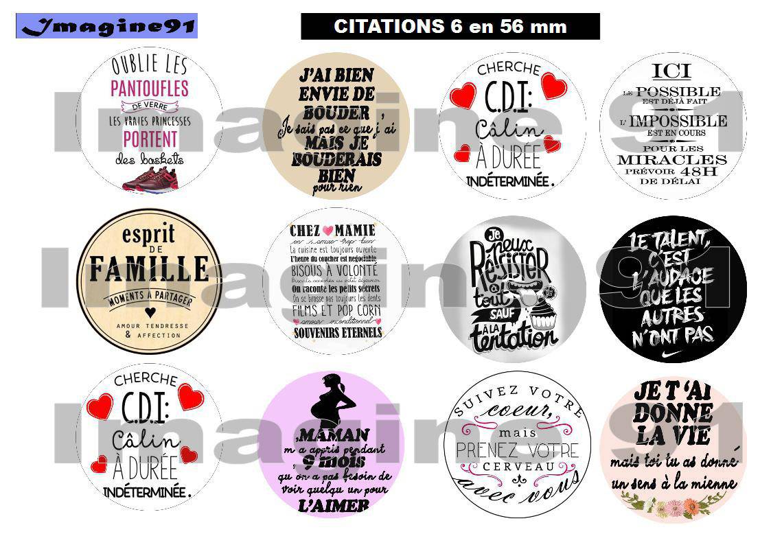 Planche D Images Digitales Citations 6 En 56 Mm Un Grand Marche