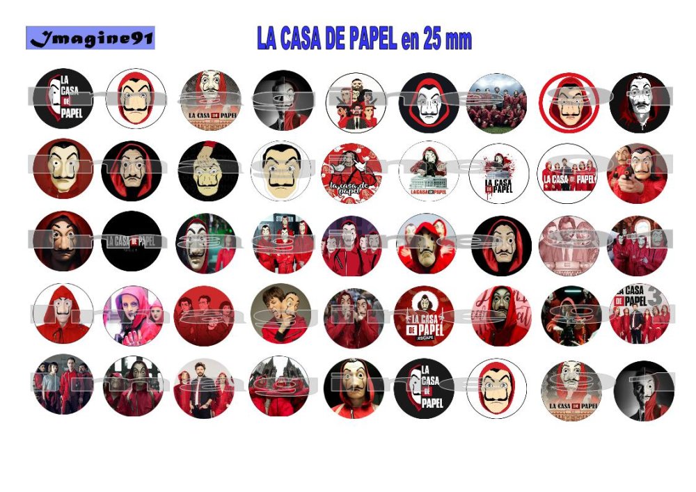 Planche D Images Digitales La Casa De Papel En 25 Mm Un Grand Marche