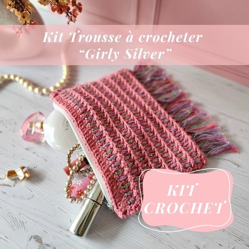 Kit crochet– trousse crochetée “girly silver”