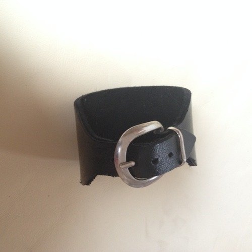 Bracelet cuir noir doublé : ref : bl 8