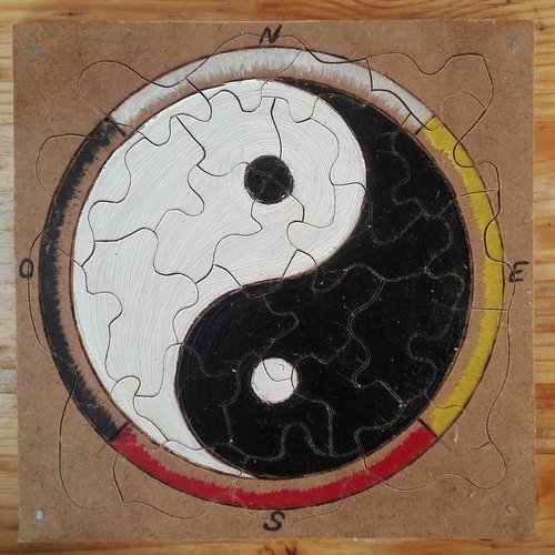 Puzzle yin yang et roue 4 directions - 4 couleurs - ref: puzzle 5