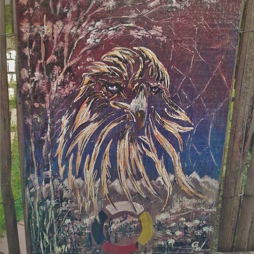 Aigle - peinture sur bois - spirit of the eagle