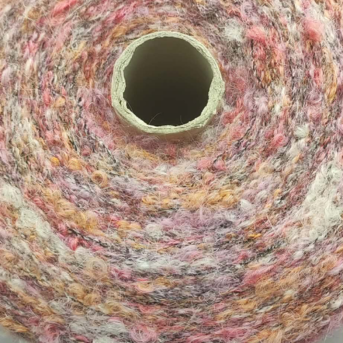 Fil bouclé colorado, kid mohair, laine rosato / 1550g.