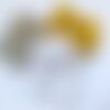Chouchou / scrunchie double gaze de coton nude - jaune- blanc