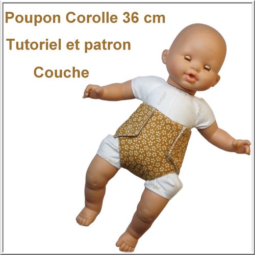 Couche pour poupon 36 cm : tutoriel et patron