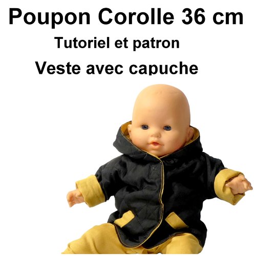 Veste avec capuche pour poupon 36 cm : tutoriel et patron