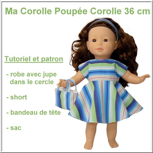 Robe avec jupe dans le cercle , short, sac et bandeau de tête : tutoriel et patron