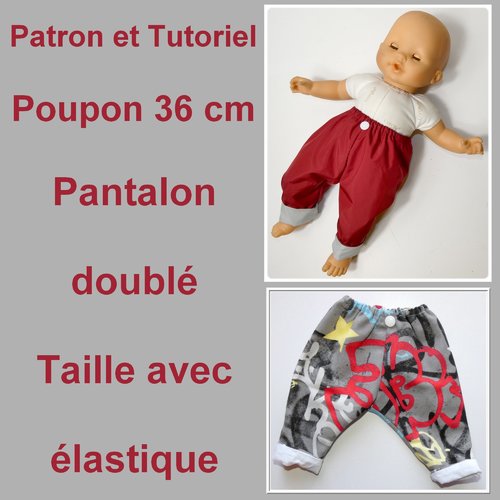 Pantalon poupon 36 cm : tutoriel et patron