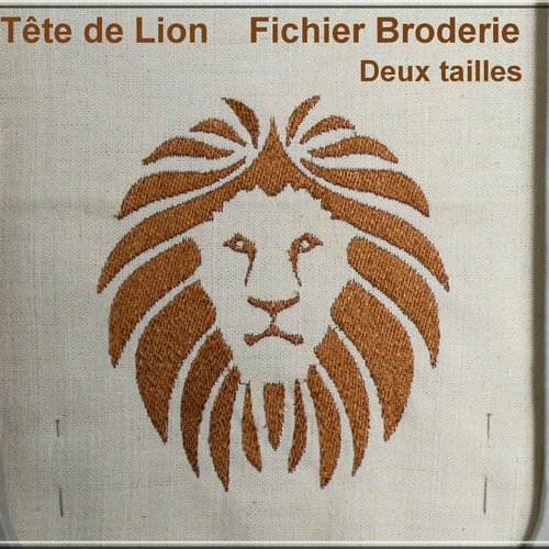 Tête de lion : fichier broderie machine