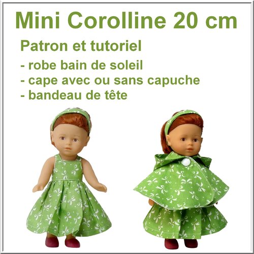 Robe et cape mini corolline 20 cm  : tutoriel et patron