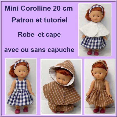 Robe et cape mini corolline 20 cm  : tutoriel et patron
