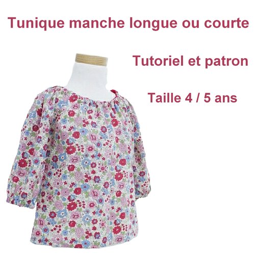 Patron et tutoriel : tunique manche raglan taille 4/5 ans