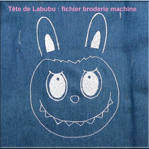 Tête de labubu : fichier broderie machine