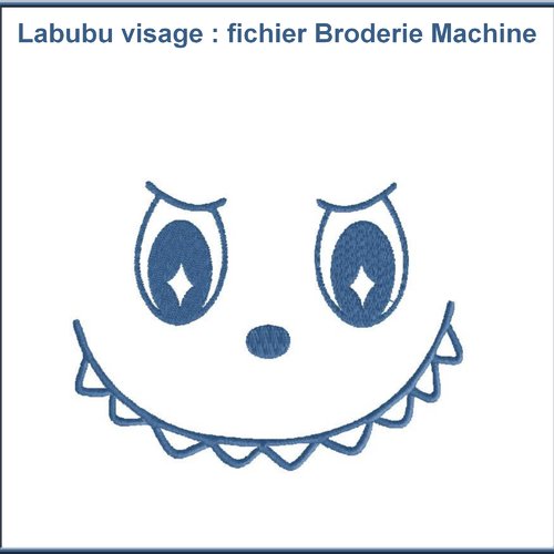 Labubu visage, fichier broderie machine