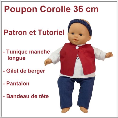 Ensemble pour poupon 36 cm : tutoriel et patron