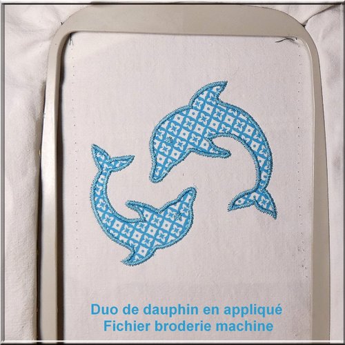 Duo de dauphins : fichier broderie machine