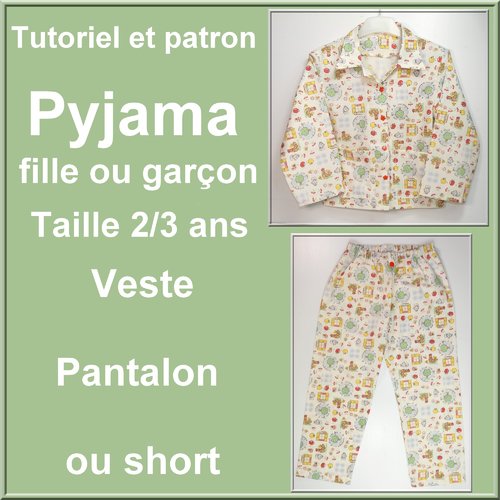 Tutoriel et patron : pyjama taille 2/3 ans