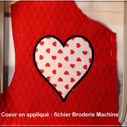 Coeur en appliqué : fichier broderie machine