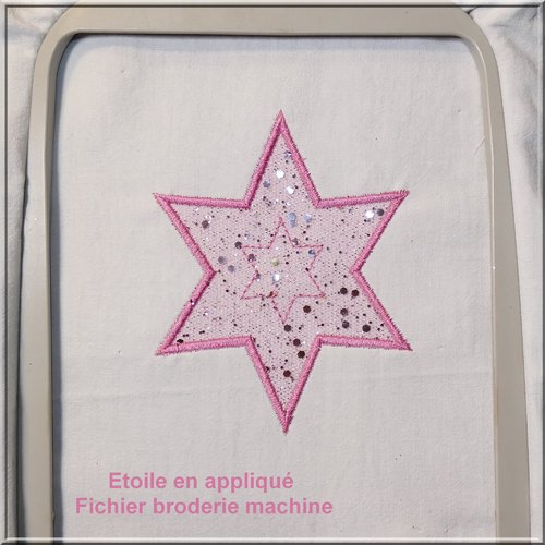 Etoile en appliqué  : fichier broderie machine