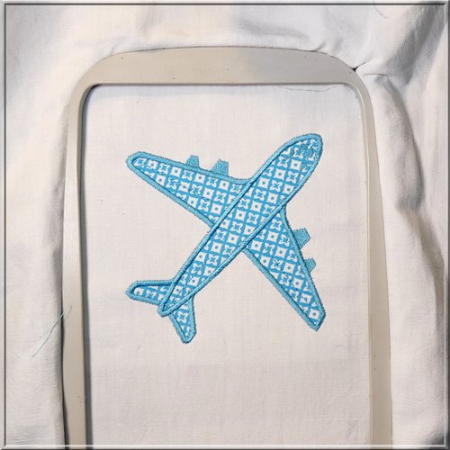 Avion en appliqué  : fichier broderie machine