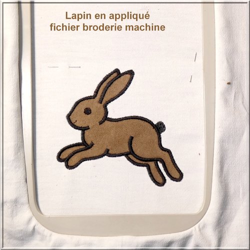 Lapin en appliqué  : fichier broderie machine