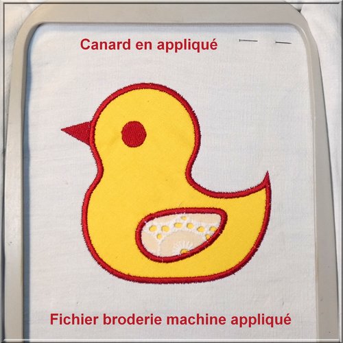 Canard en appliqué  : fichier broderie machine