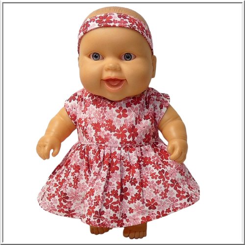 Robe et bandeau de tête pour un mini-poupon paola reina 21 cm.