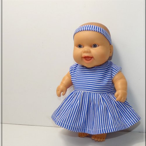 Robe et bandeau de tête pour un mini-poupon paola reina 21 cm.