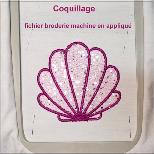 Coquillage en appliqué  : fichier broderie machine
