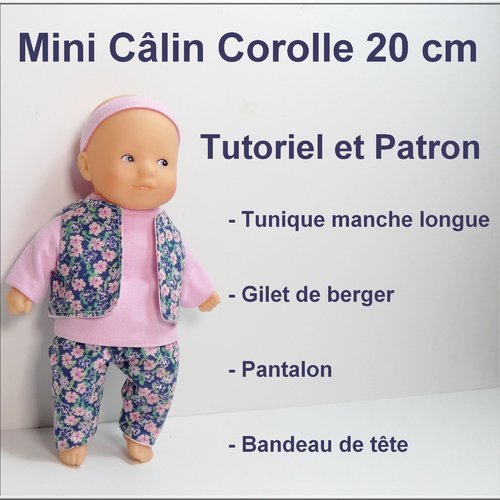 Tunique, gilet et pantalon pour mini câlin 20 cm  : tutoriel et patron