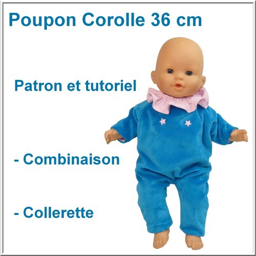 Combinaison et collerette pour poupon 36 cm : tutoriel et patron
