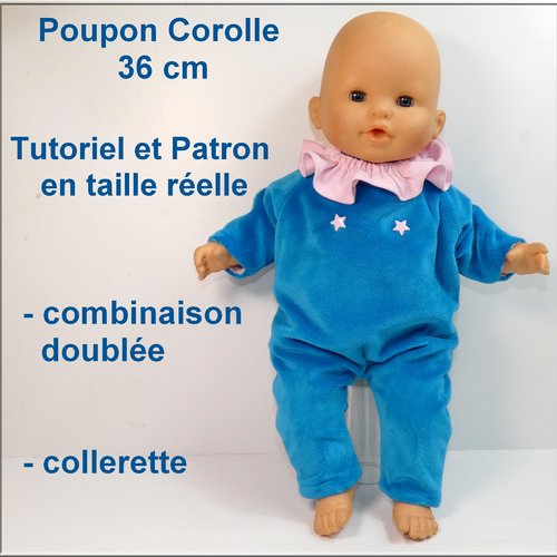 Combinaison et collerette pour poupon 36 cm : tutoriel et patron