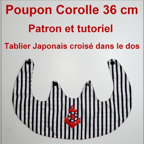 Tablier japonais croisé dans le dos pour poupon 36 cm : tutoriel et patron