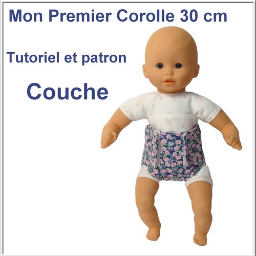 Patron et tutoriel couche mon premier corolle 30 cm,
