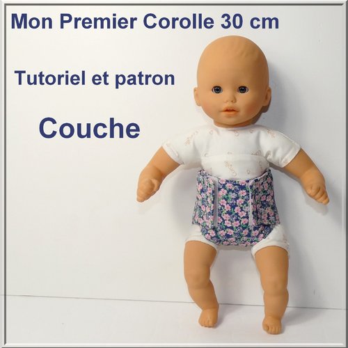 Patron et tutoriel couche mon premier corolle 30 cm,