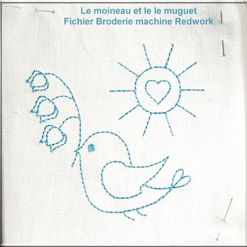Le moineau et le muguet  : fichier broderie machine