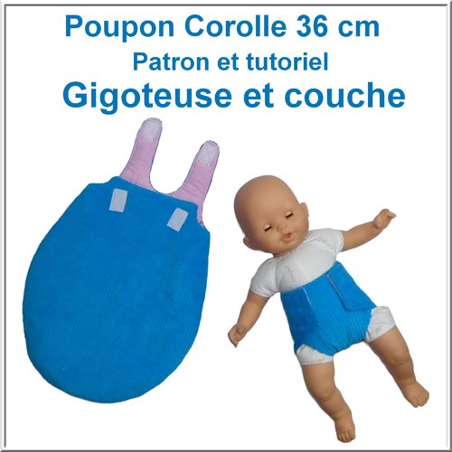 Gigoteuse et couche pour poupon 36 cm : tutoriel et patron