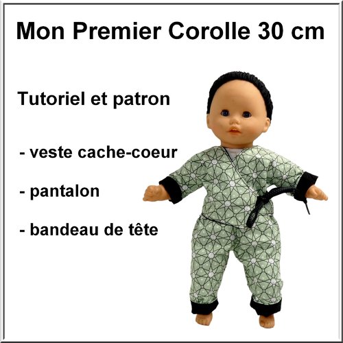 Veste cache-coeur et pantalon pour mon premier corolle 30 cm. tutoriel et patron.