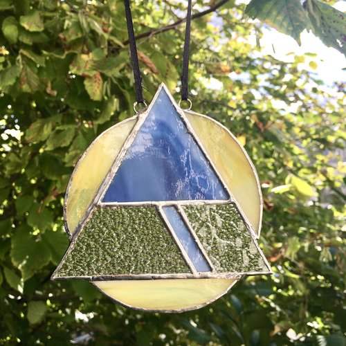 Attrape-soleil triforce jaune et bleu