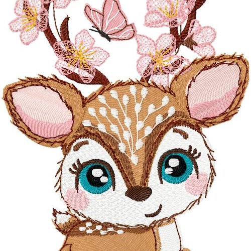 Fichier cerf fleurs15x20
