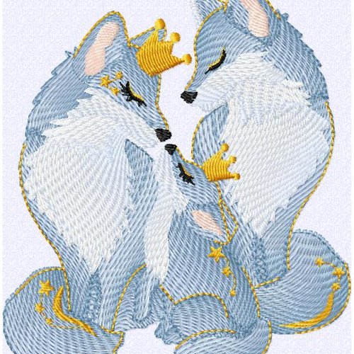 Trois renards13x16