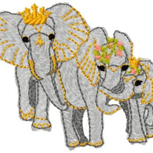 Trois elephants10x8