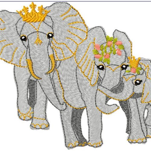 Trois elephants17x13