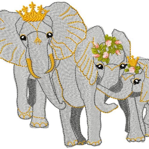 Trois elephants20x16