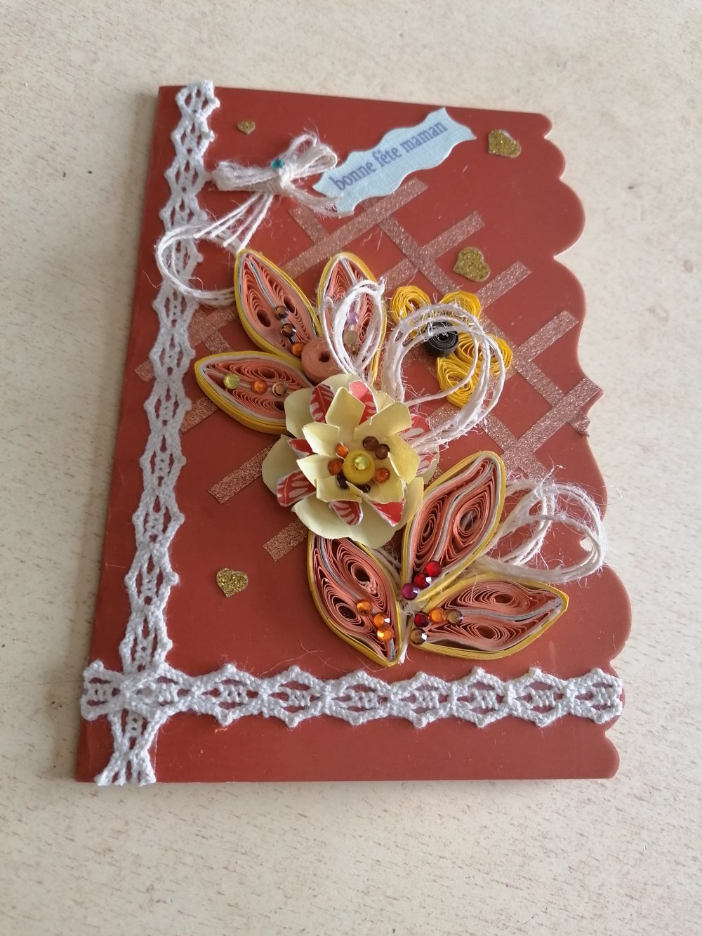 Carte Anniversaire Quilling Fete Fete Grand Mere Carte Printemps Quilling Floral Un Grand Marche