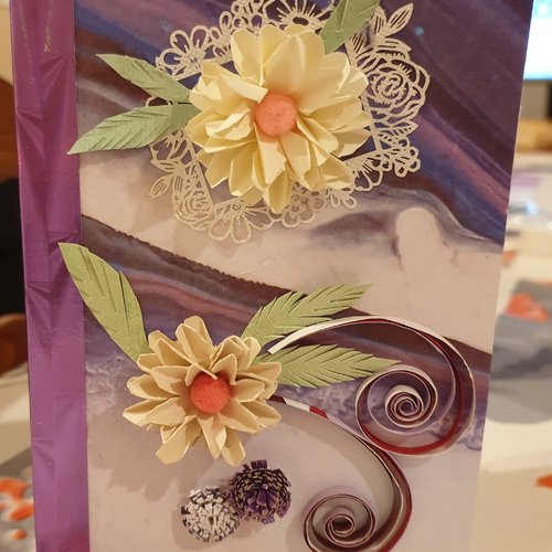 Carte  fête,  quilling card, carte anniversaire,  fête quilling