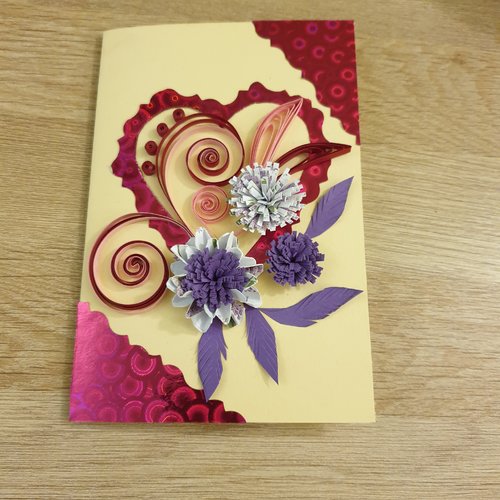 Carte  fête,  quilling card, carte anniversaire,  fête quilling